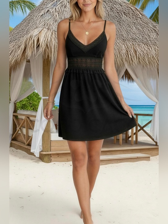Coco Cache’ Boutique Dresses & Skirts - Bohemian Casual Cami V-neckline Flared Hem Summer Beach Dress